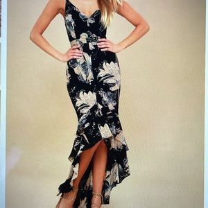 Worn once floral high-low maxi dress